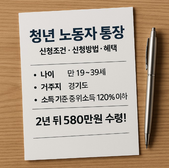 청년 노동자 통장 신청 조건