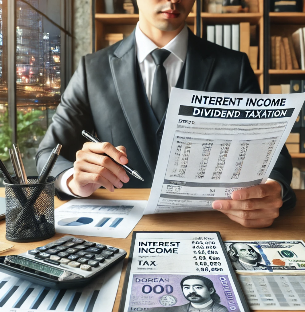 금융소득 원천징수 서류 검토중