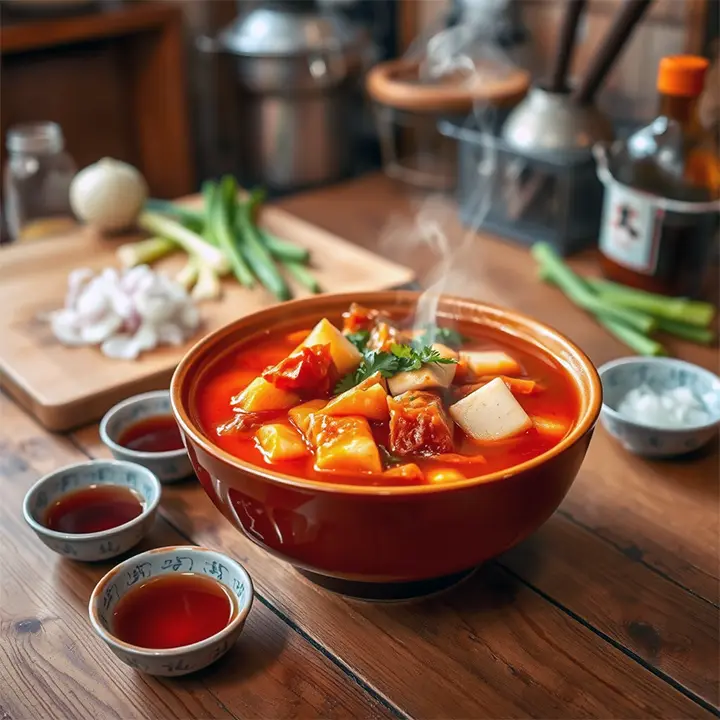 식당 김치찌개처럼 달짝지근하면서 시큼하지 않게 만드는 방법