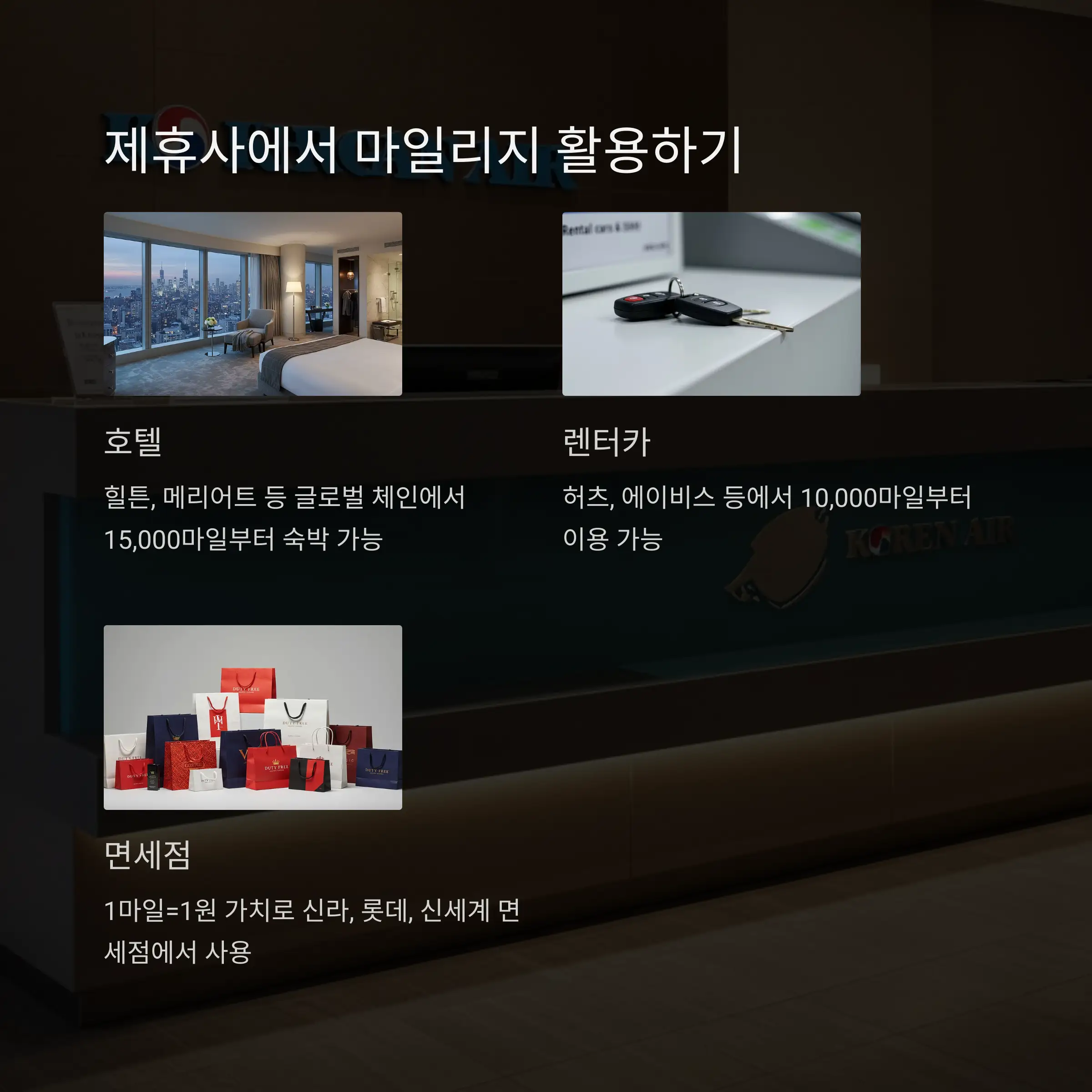 🤝 대한항공 제휴사에서 마일리지 사용