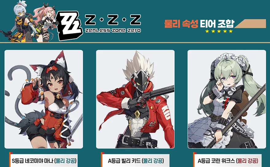 젠레스존제로-물리-속성-조합-티어표