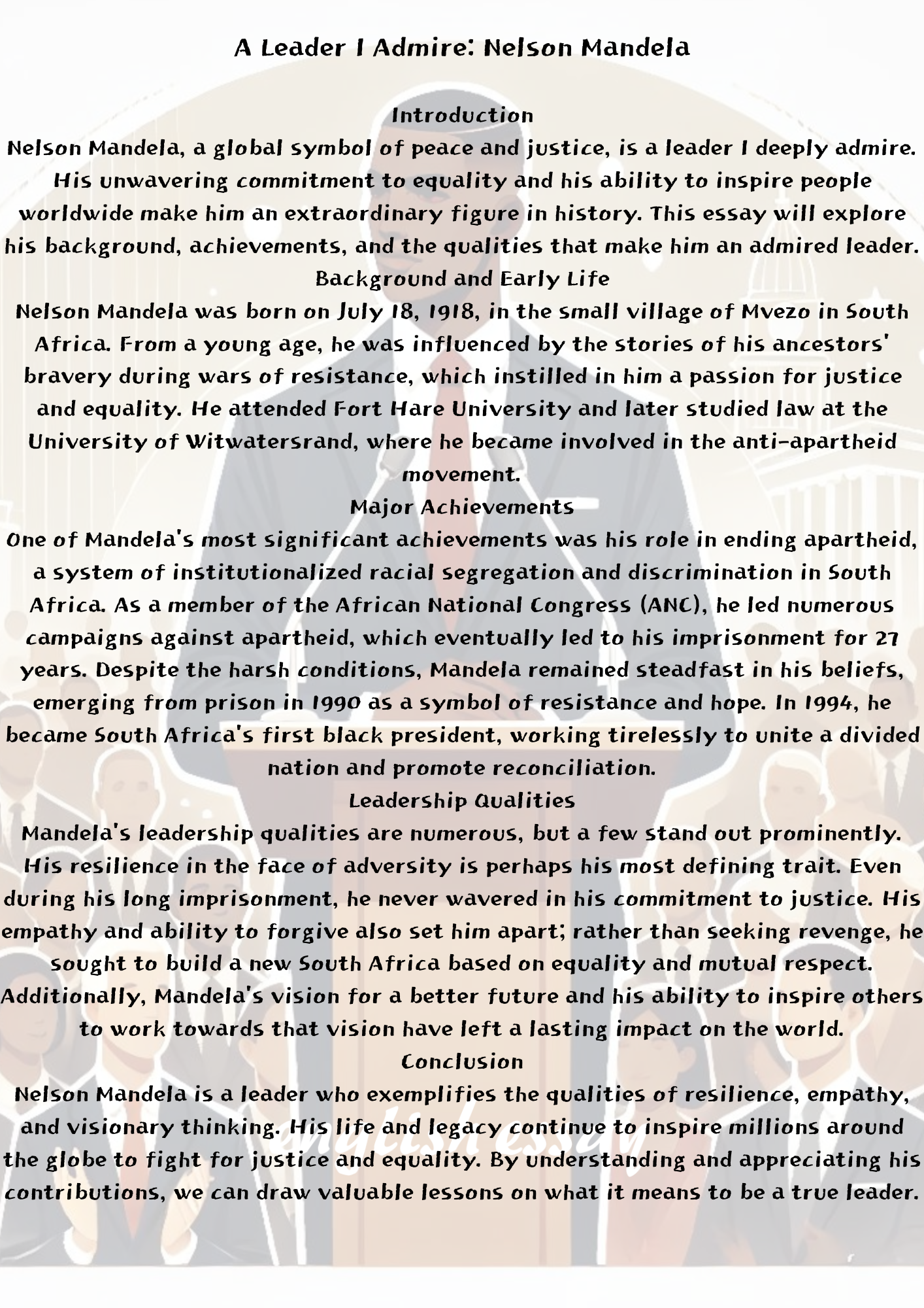 How to Write an English Essay about a Leader I Admire 내가 존경하는 리더에 대한 영어 에세이를 쓰는 방법