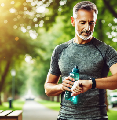 건강을 챙기는 중년 남성의 모습