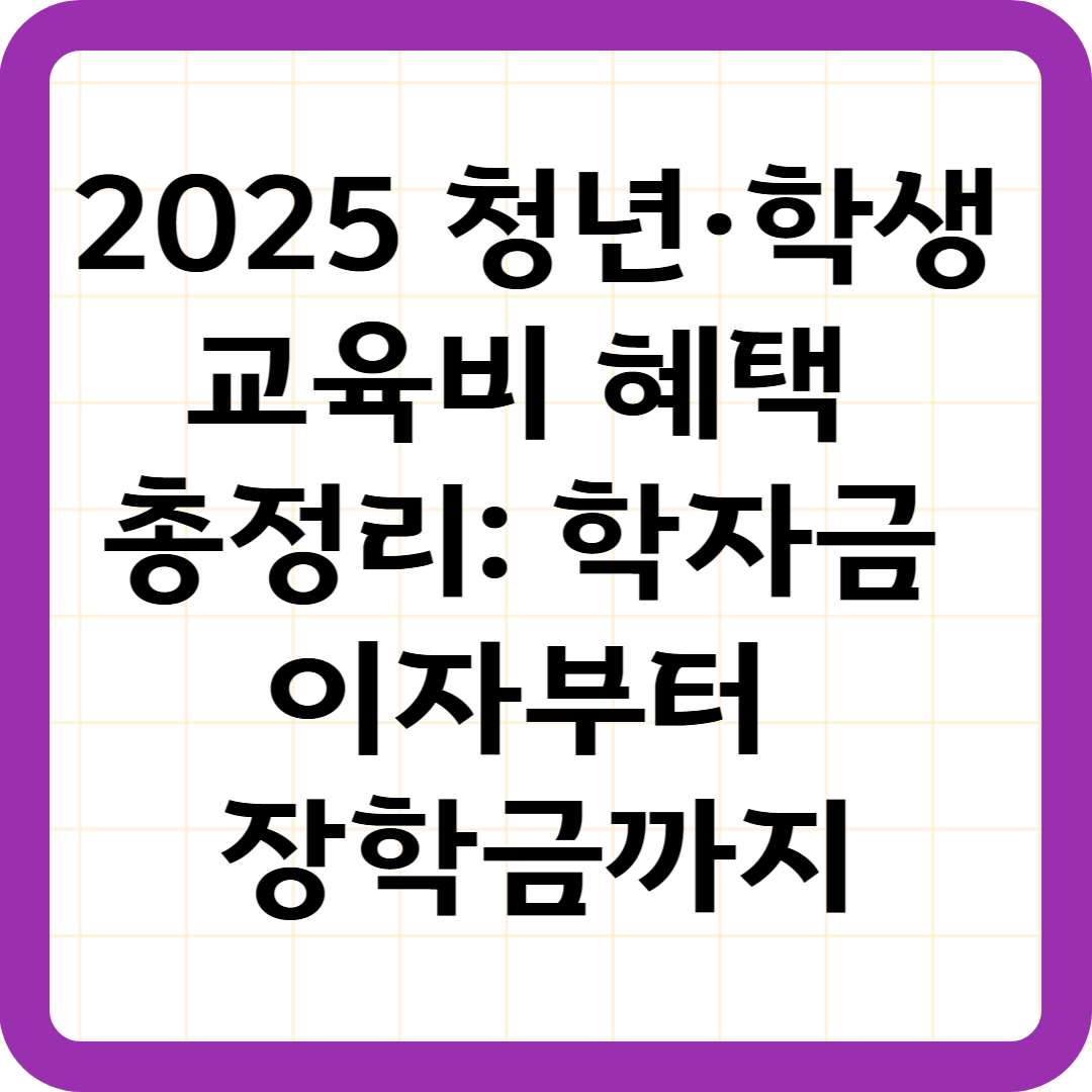 2025 청년·학생 교육비 혜택 총정리: 학자금 이자부터 장학금까지