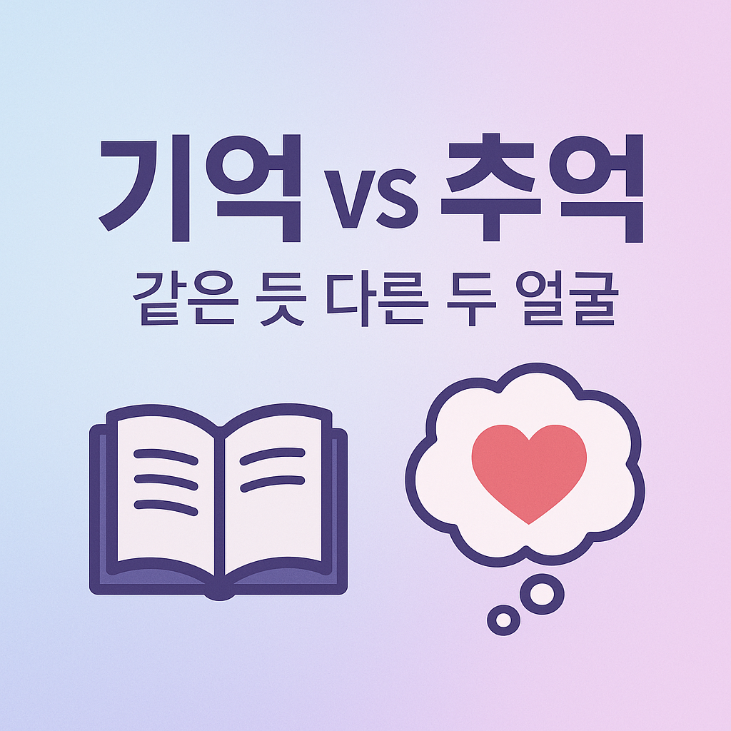 기억 vs 추억, 같은 듯 다른 두 얼굴
