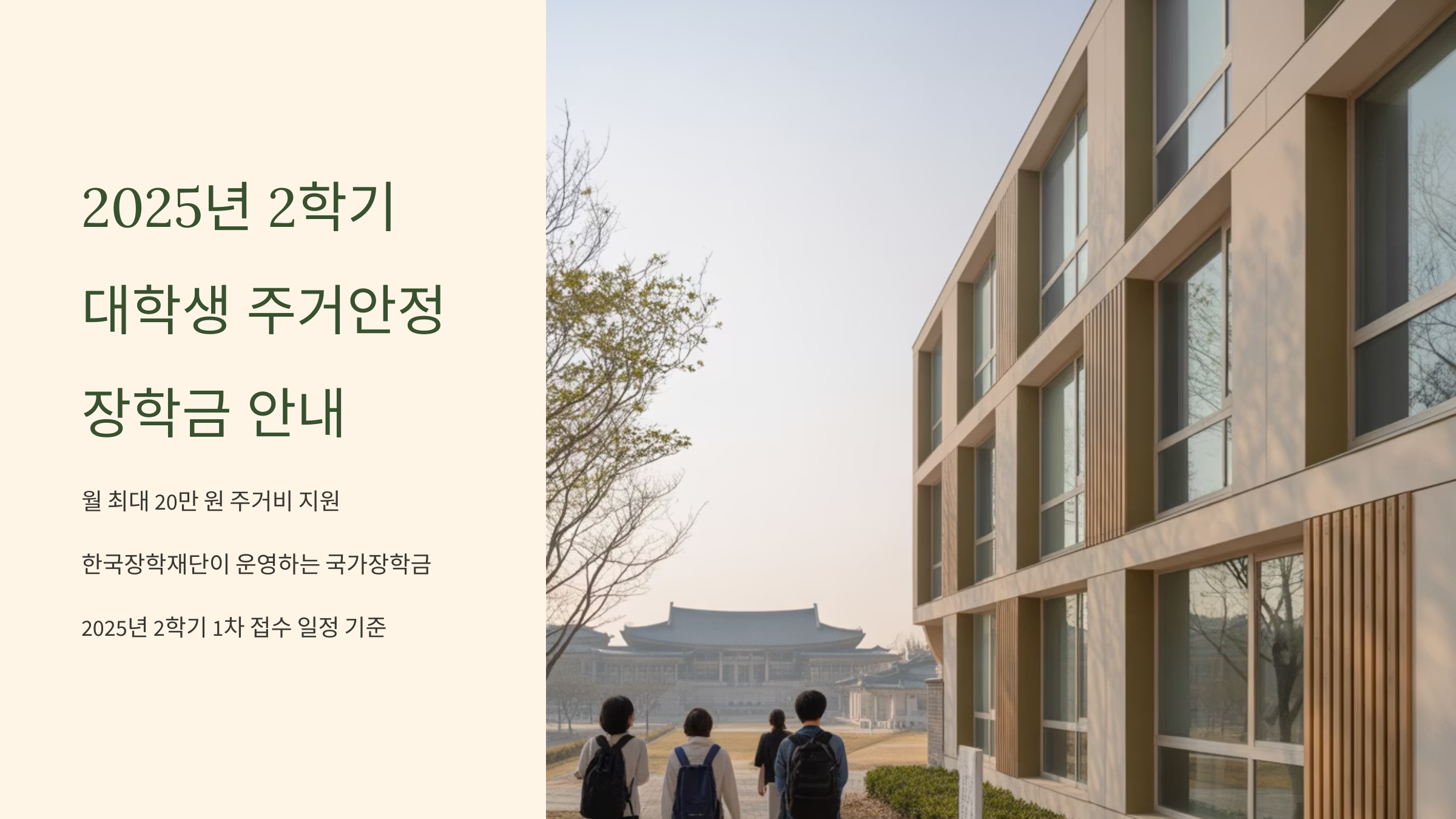 대학생 주거안정장학금 2025년 2학기 접수 일정 및 신청법