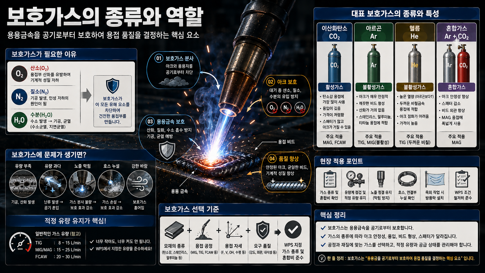 보호가스의 종류와 역할