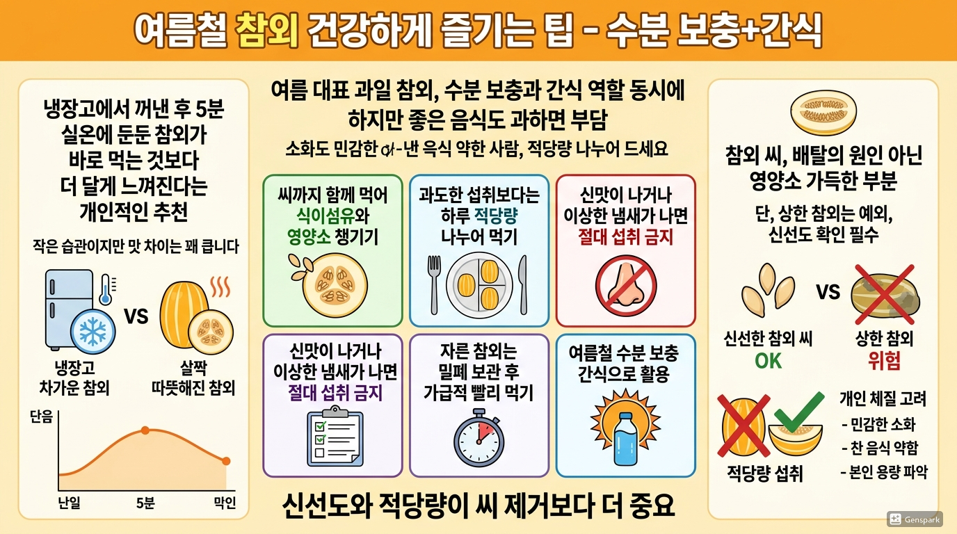 여름철 참외 건강하게 즐기는 팁
