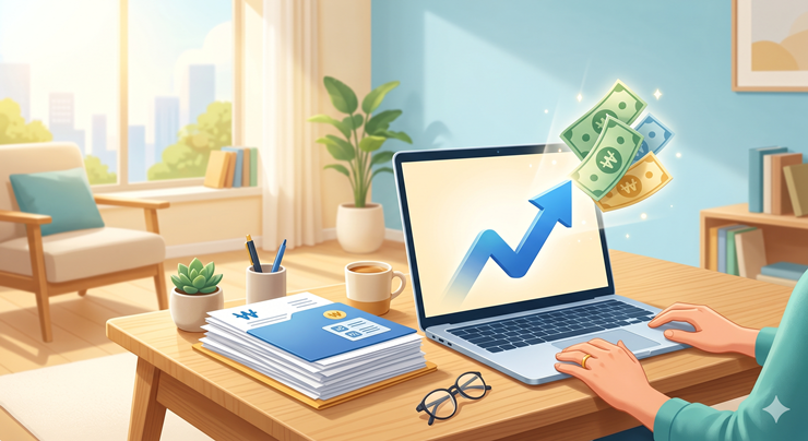 2026년 종합소득세 신고 및 환급을 상징하는 밝은 분위기의 대표 이미지