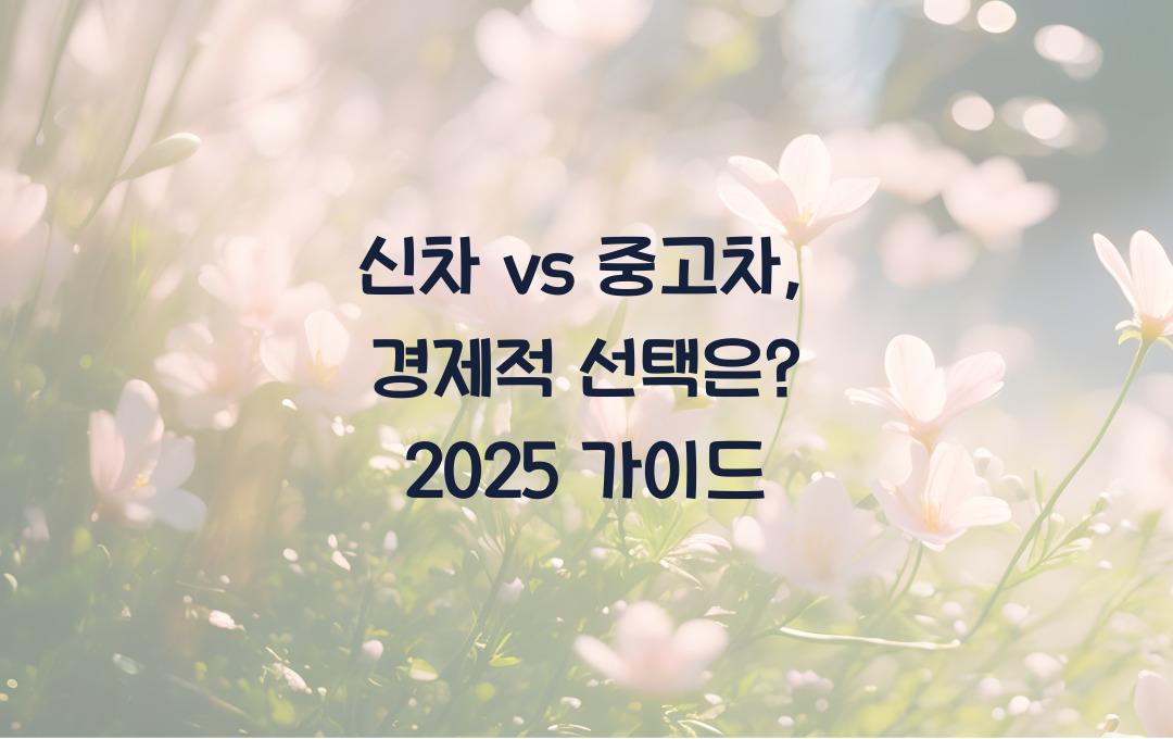 신차 vs 중고차, 어떤 선택이 더 경제적일까? (2025년 구매 가이드)