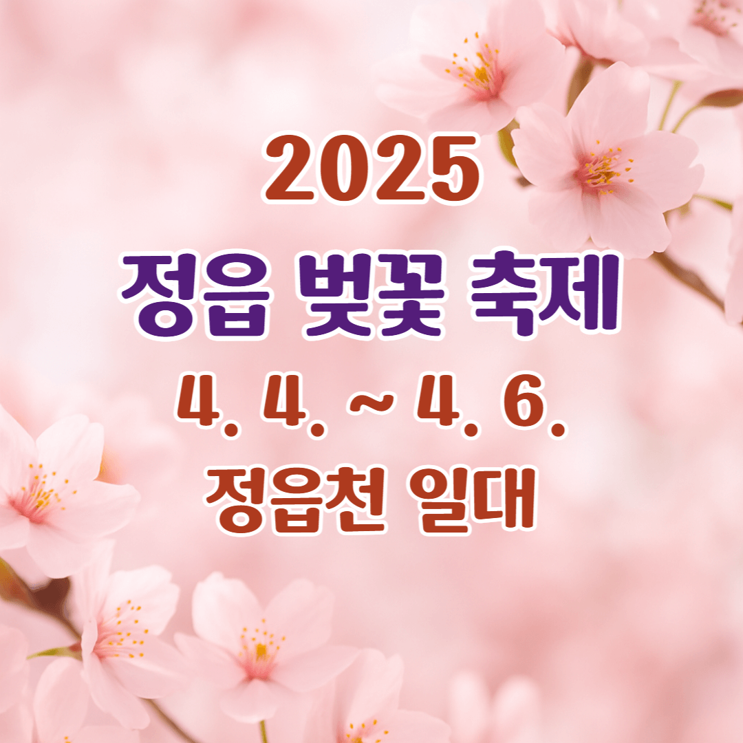 2025 정읍 벚꽃축제 총정리