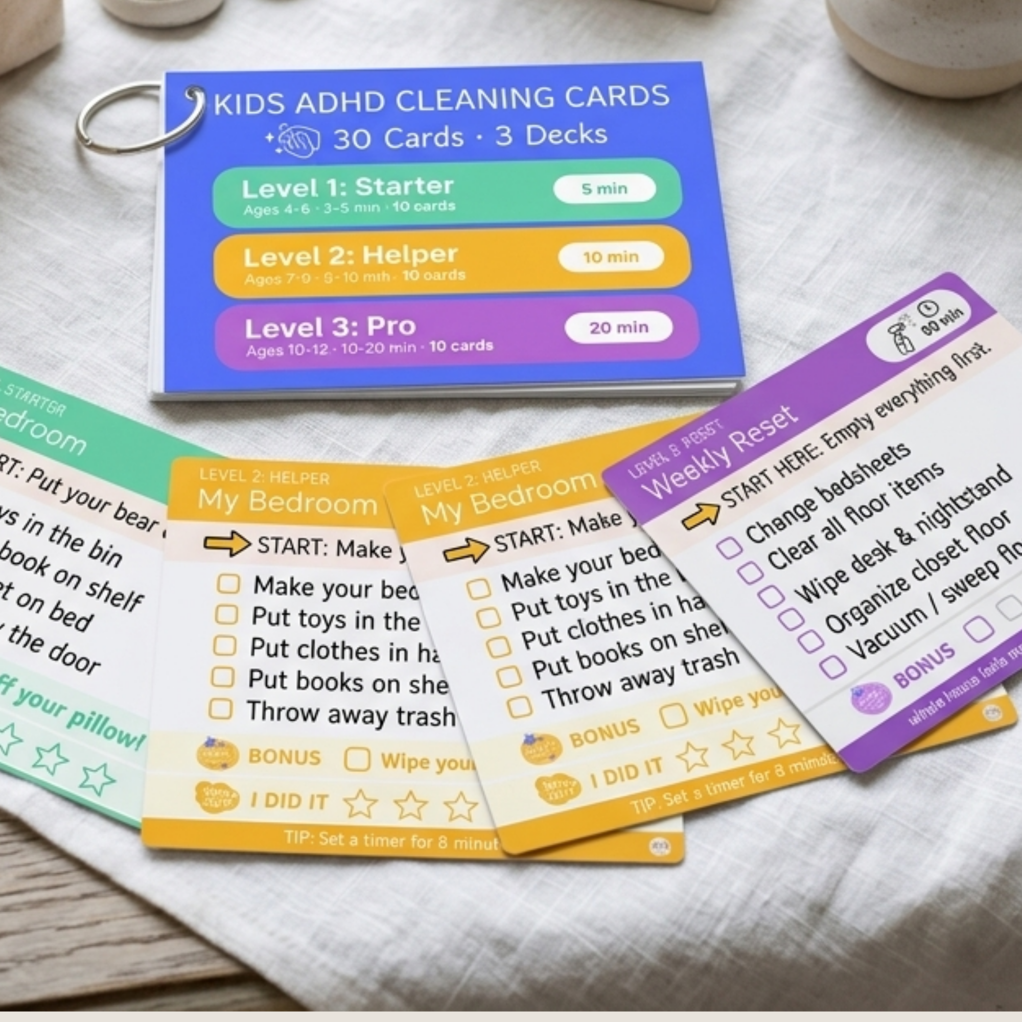 ADHD Kids Cleaning Cards