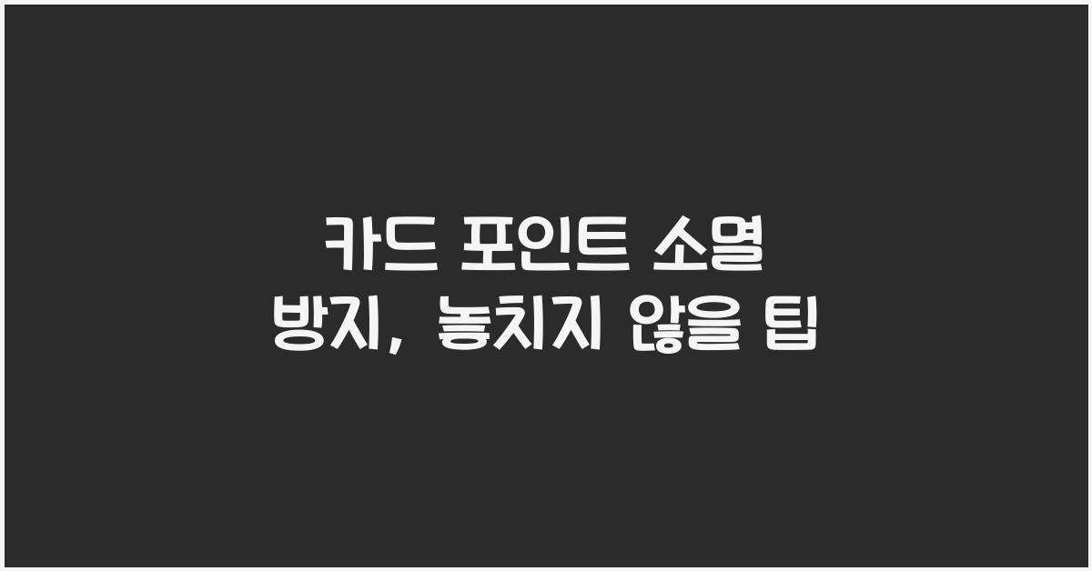 카드 포인트 소멸 방지