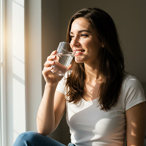 물 마시는 여인