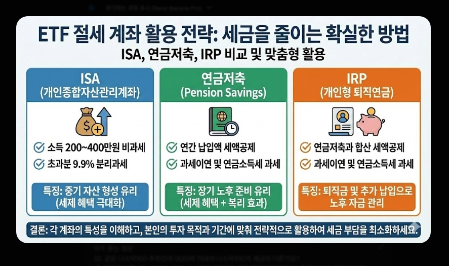 국내 주식형 ETF 세금 [2026년 개정] 유형별 비교 및 ISA&middot;연금 절세 계좌 활용법