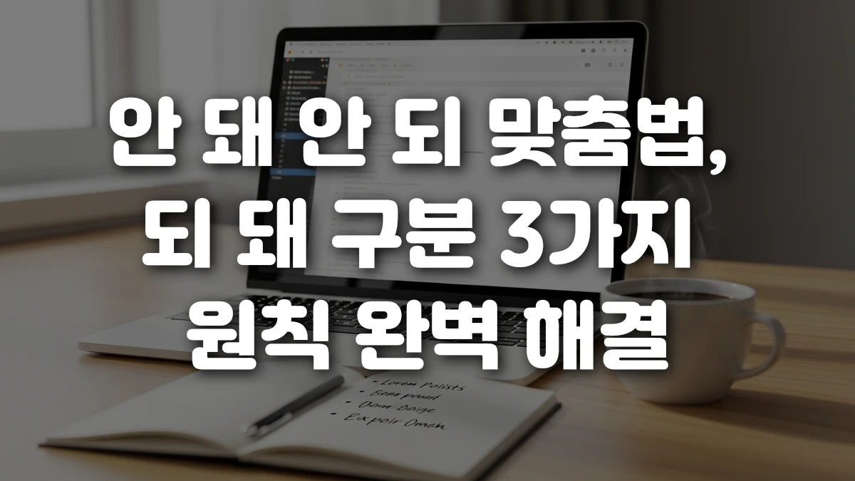 안 돼 안 되 맞춤법 되 돼 구분 3가지 원칙 완벽 해결