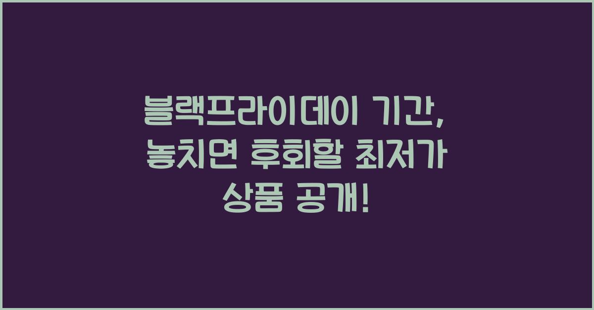 블랙프라이데이 기간
