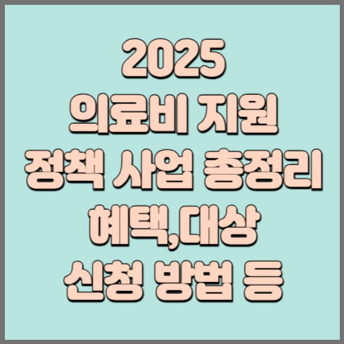 2025 의료비 지원 정책사업 총정리