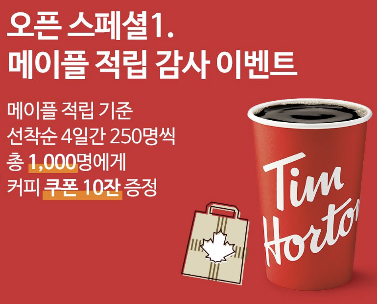 팀홀튼 신논현 오픈 12월 14일 론칭 프로모션