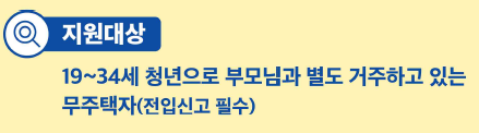 청년 월세 지원사업 지원대상