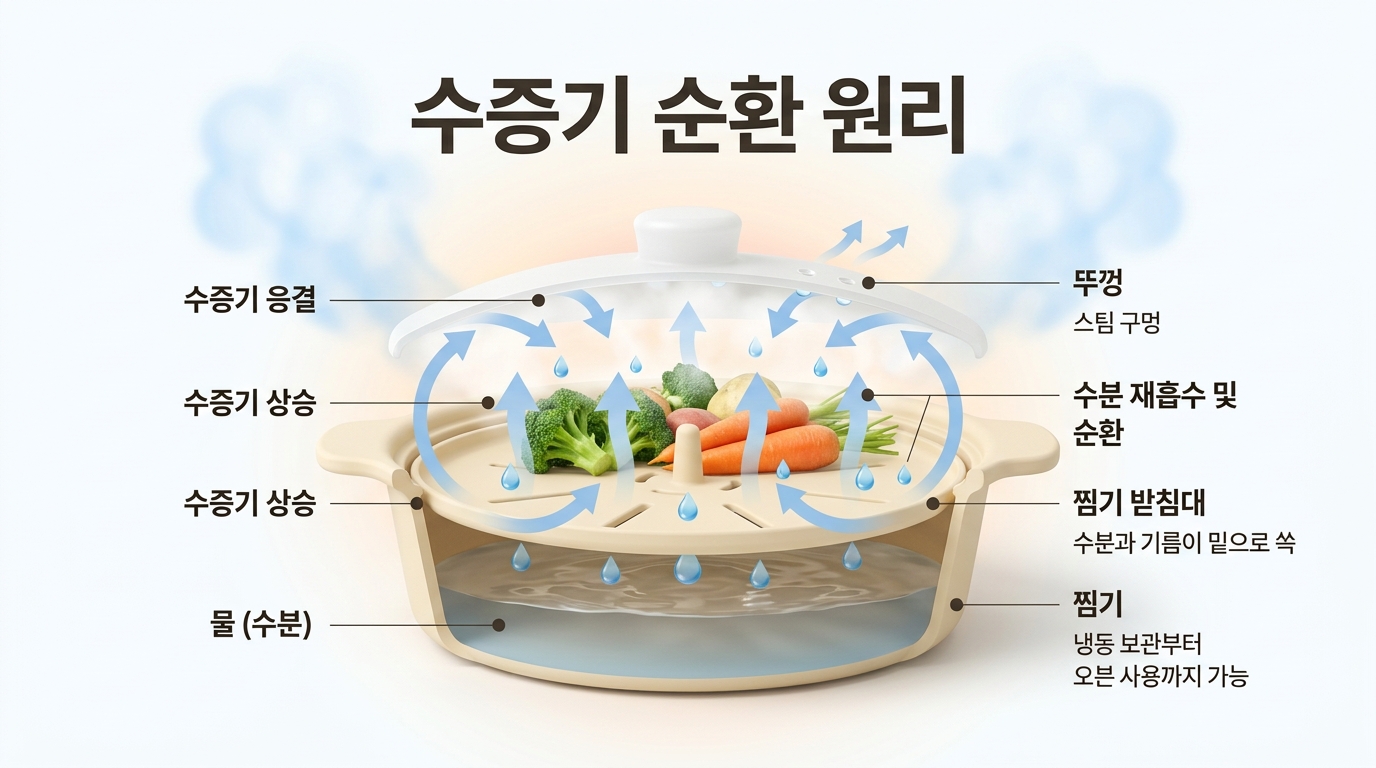 전자레인지 실리콘 찜기 원리
