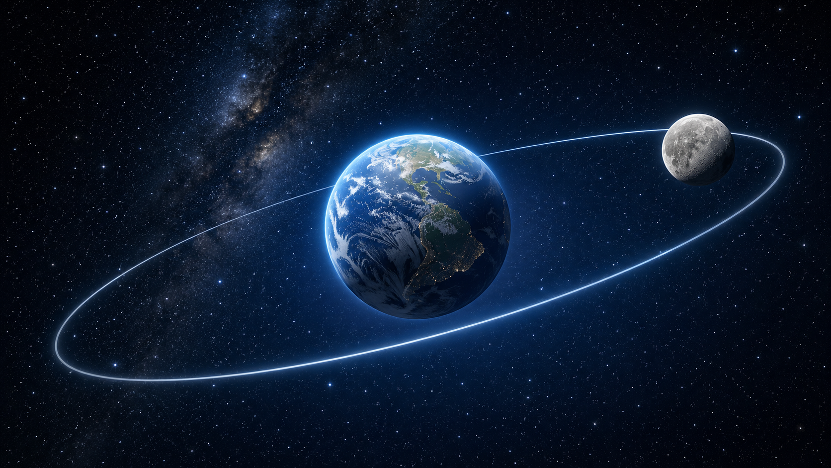 달은 왜 지구를 떠나지 않고 계속 돌고 있을까? (중력으로 붙잡는 힘, 앞으로 나가려는 운동, 공전 궤도가 유지되는 원리)