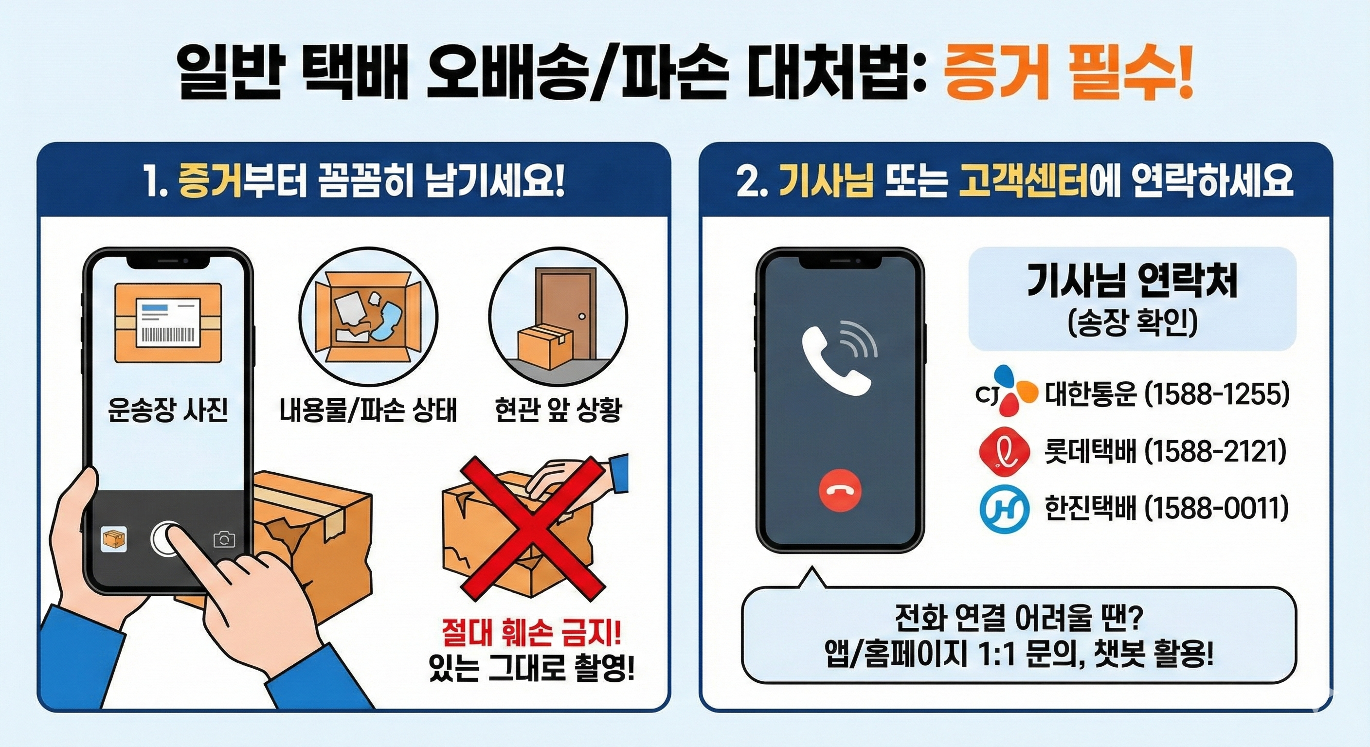 일반 택배 오배송 파손 대처법