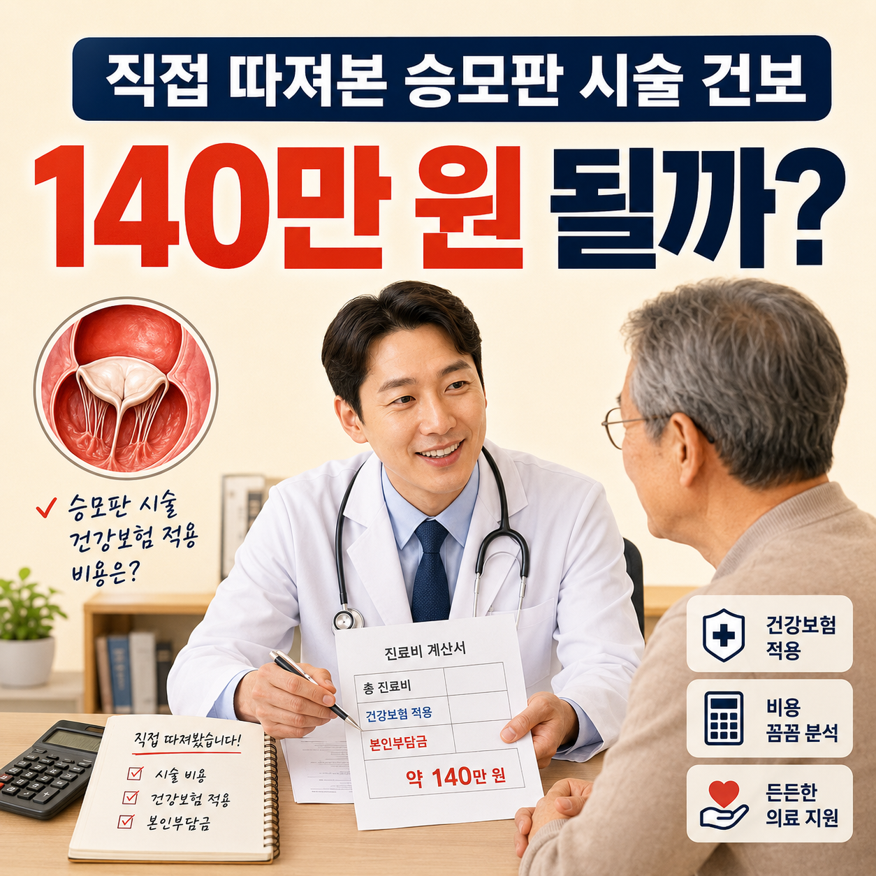 직접 따져본 승모판 시술 건보, 140만원 안내 이미지