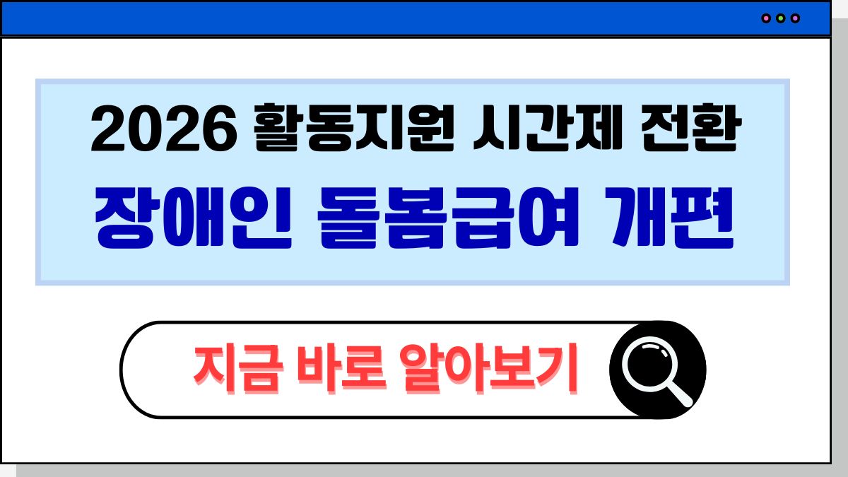 2025 장애인 돌봄급여