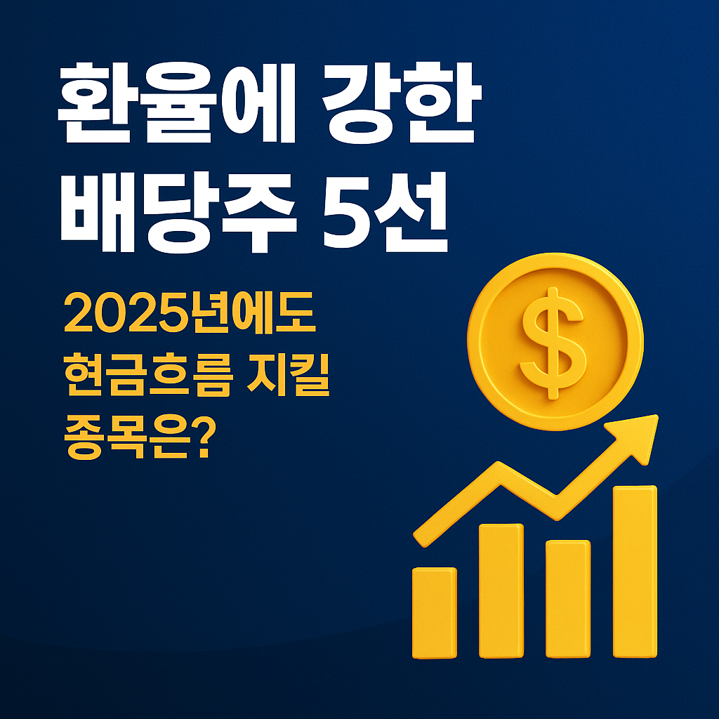 환율 수혜와 배당수익을 동시에 노릴 수 있는 배당주 5종목을 강조한 썸네일 이미지