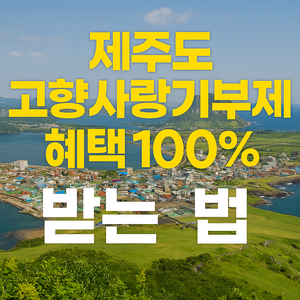 제주도 고양사랑기부제 혜택 100% 받는 법