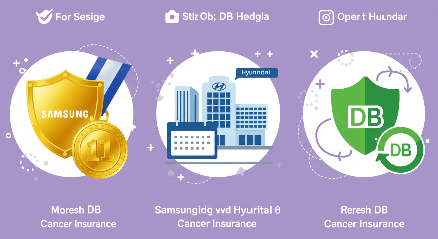 삼성 현대 DB 암보험 특징 비교 콜라주 그림