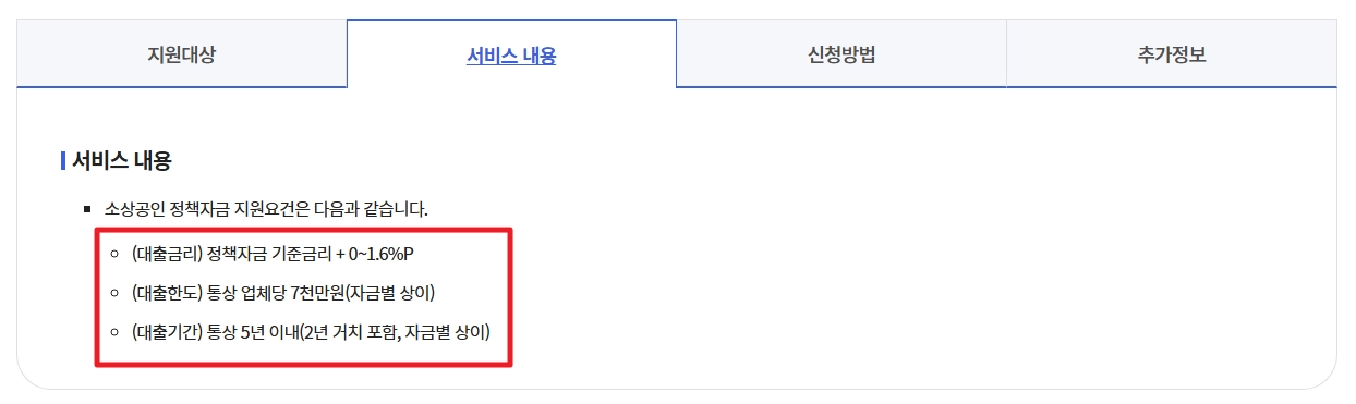 소상공인정책자금융자지원