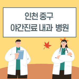 인천 중구 야간진료 내과 병원 리스트 (18시 이후 늦게까지하는 병원)
