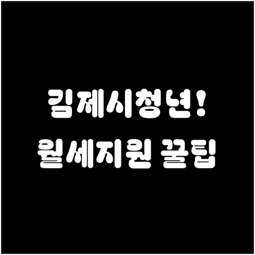 청년월세 지원 2026 김제시 신청 ..