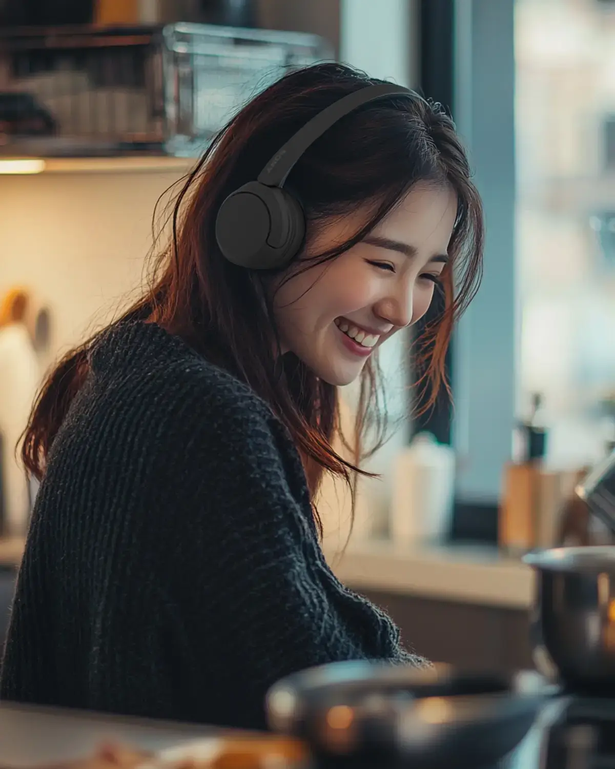 헤드폰끼고-설거지하는-30대-한국여자2