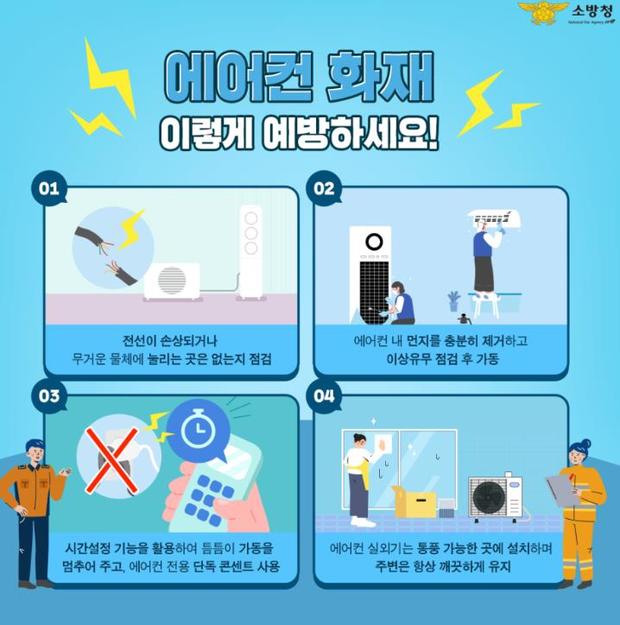 에어컨 화재 예방 안전 수칙 출처 소방서