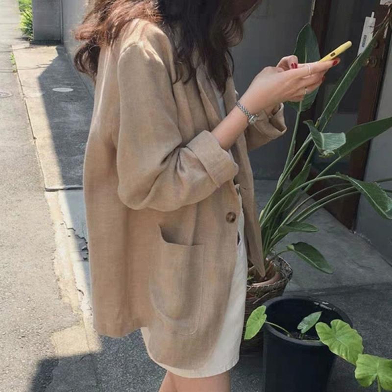 여성린넨자켓 여성여름자켓 오버핏