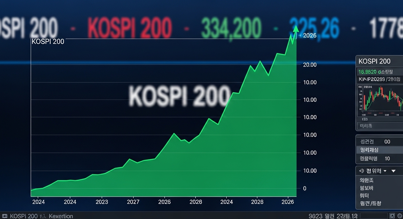 코스피 200 지수 상승과 함께 우상향하는 KODEX 200타겟위클리의 수익률 곡선 그래프