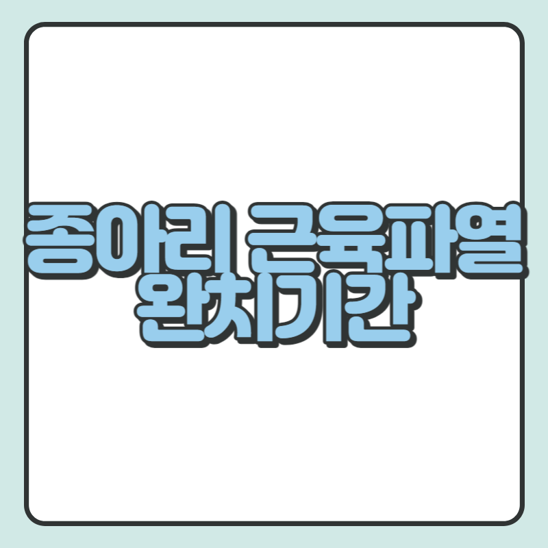 종아리 근육파열 완치기간