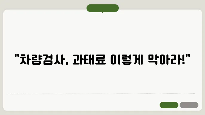 차량검사 과태료