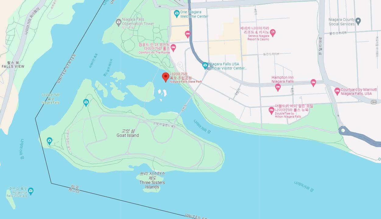 나이아가라폭포 주립공원 위치