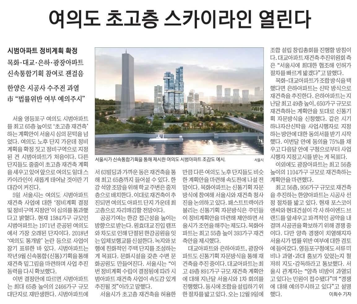 10월 6일 금 . 경제뉴스 부동산뉴스 신문스크랩