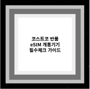 코스트코 반품 eSIM 개통기기 필수체크 가이드