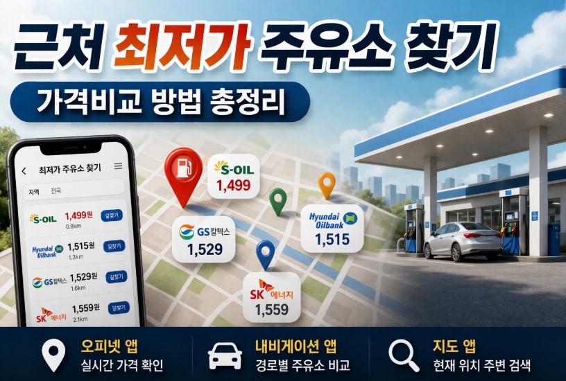 근처 최저가 주유소 찾기 가격비교 방법 총정리