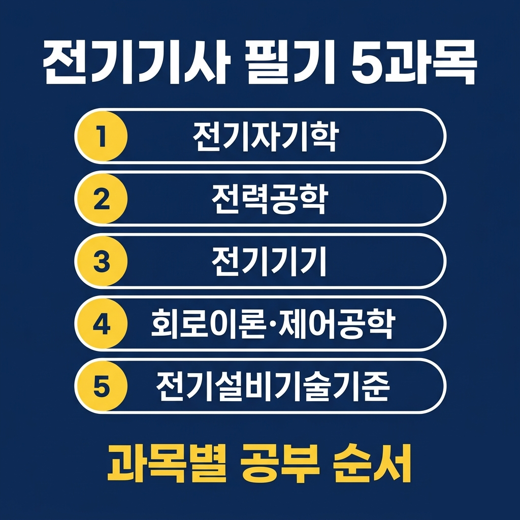 전기기사 필기 5과목 공부 순서 썸네일