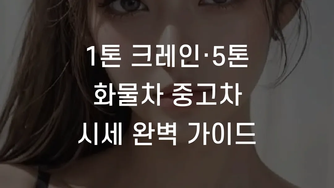 1톤 크레인·5톤 화물차 중고차 시세 완벽 가이드