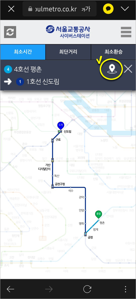 서울교통공사 사이버스테이션 노선도 보기