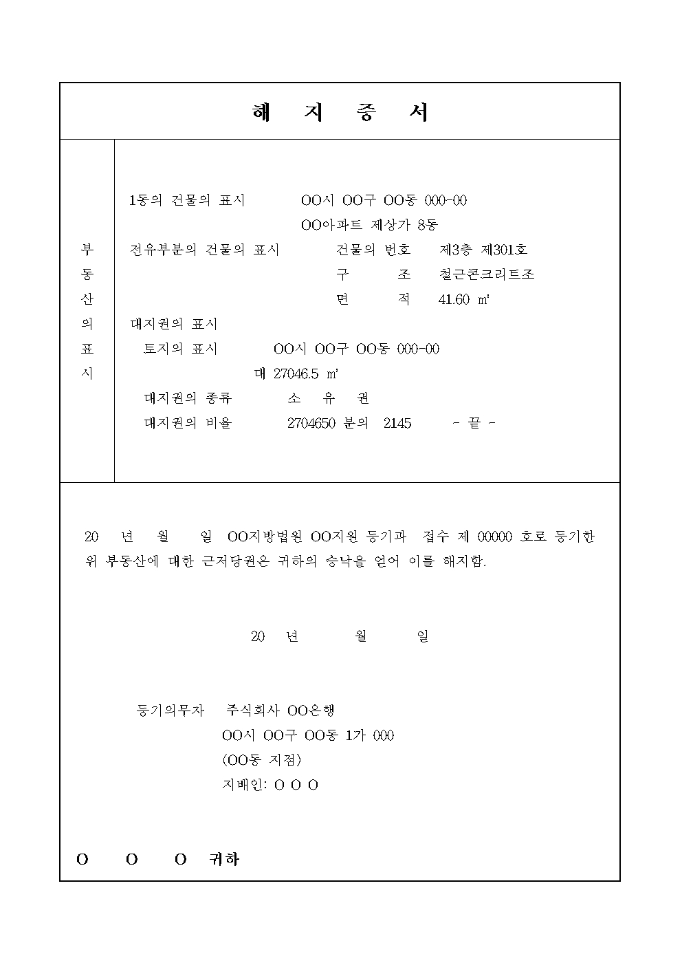 해지증서