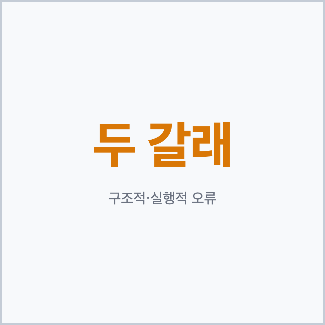 중1 일차방정식 오류 두 갈래 구분 카드뉴스
